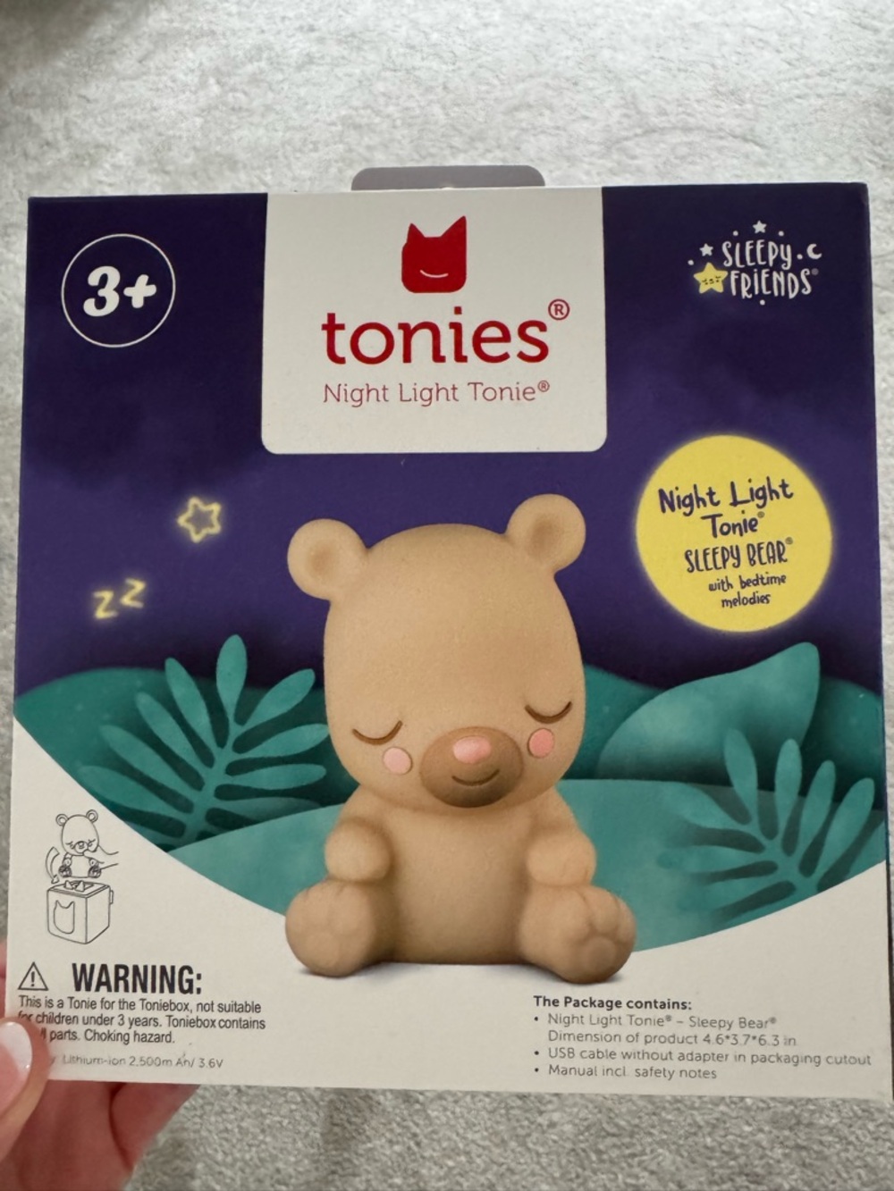 Tonies Night Light Tonie Sleepy Bear - Beige Kids Night Light